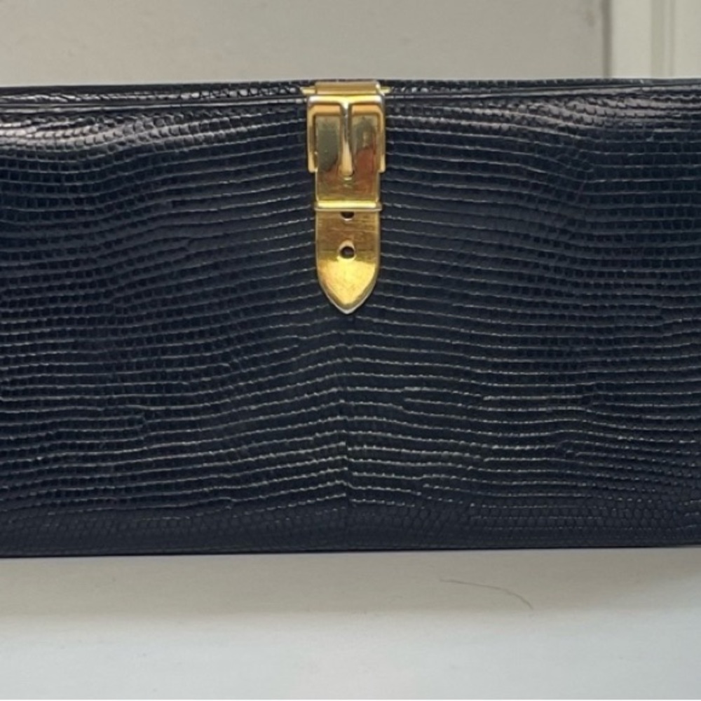 Gucci Black and Gold Textured Wallet